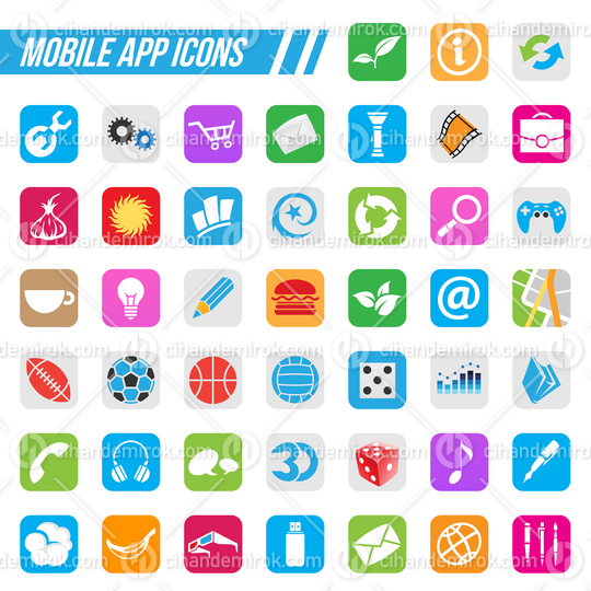45 Colorful Mobile App Icons