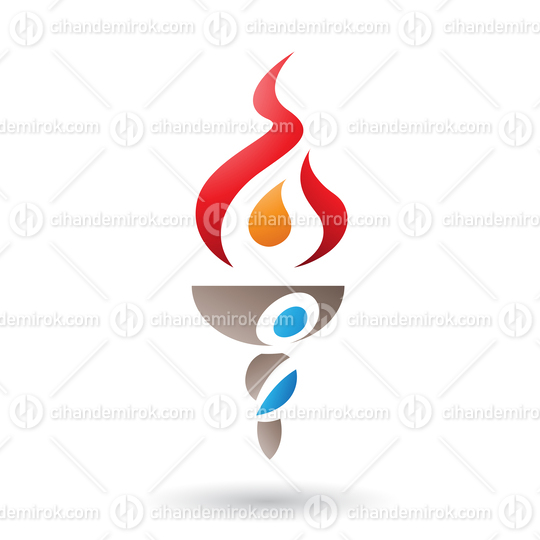 A Shaped Red Fire and Torch Vector Illustration