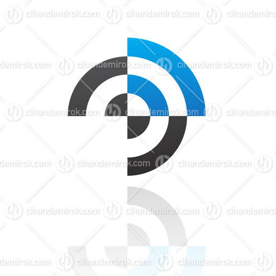 Abstract Blue and Black Round Striped Target Logo Icon