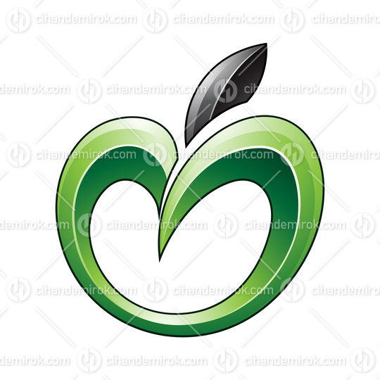 Apple Icon in Shades of Green and Black