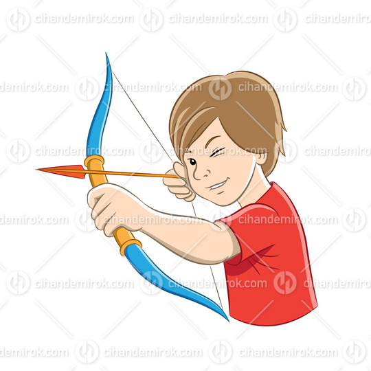 Archer Boy with Colorful Outlines