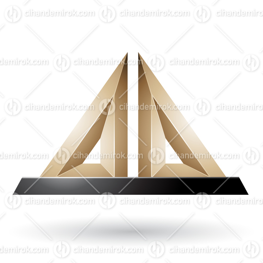 Beige 3d Pyramidical Embossed Shape Vector Illustration