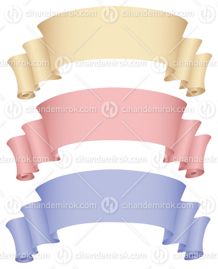 Beige Pink and Blue Banners