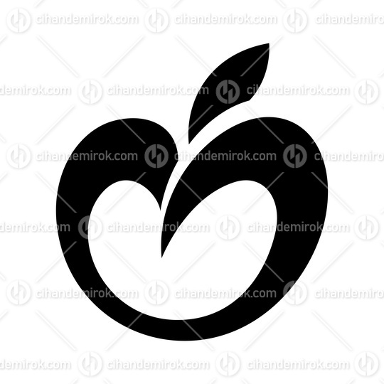 Black Abstract Apple Icon