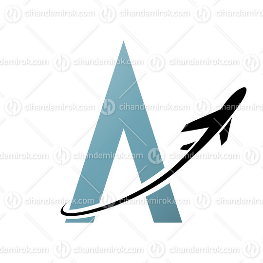Black Airplane Over a Silver Letter A