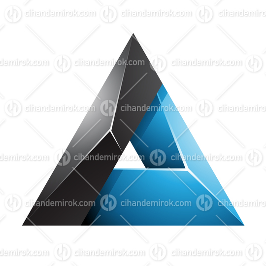 Black and Blue 3d Glossy Triangle Logo Icon - Bundle No: 012