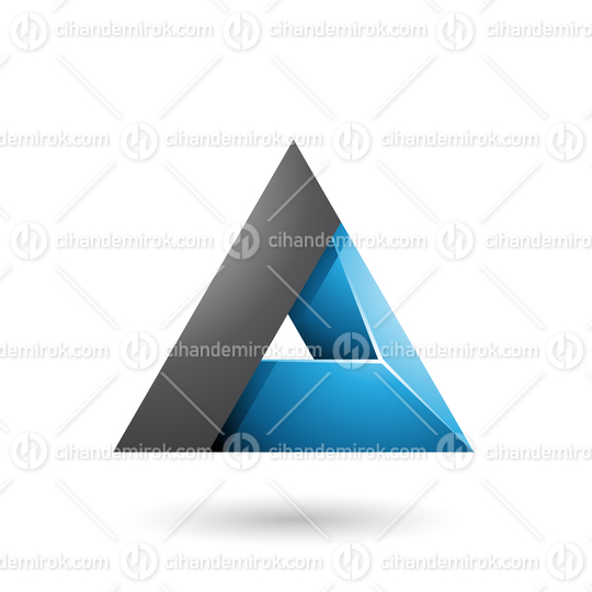 Black and Blue 3d Triangle with a Hole Vector Illustration