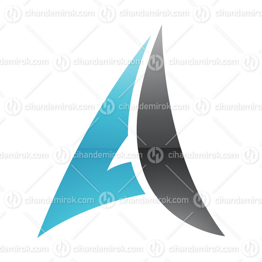Black and Blue Abstract Curvy Letter A Logo Icon - Bundle No: 027