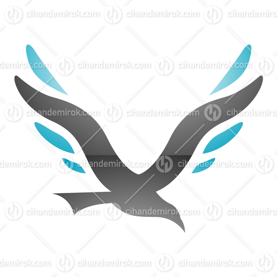 Black and Blue Bird Shaped Letter V Logo Icon - Bundle No: 078