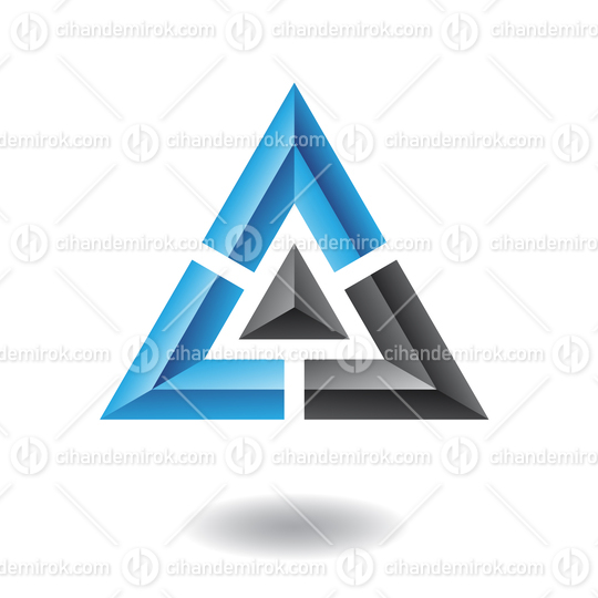 Black and Blue Embossed Triangle Frame Abstract Logo Icon
