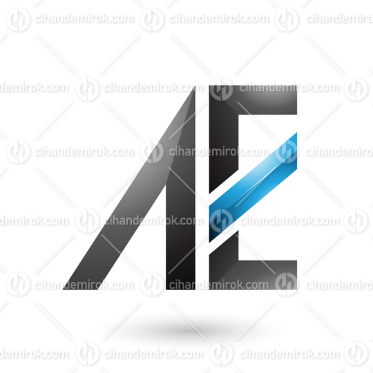 Black and Blue Geometrical Dual Letters of A and E