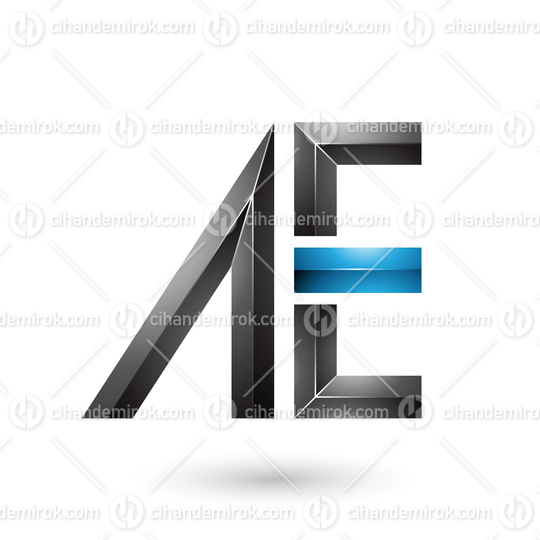 Black and Blue Glossy Dual Letters of A and E