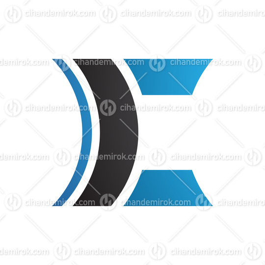 Black and Blue Lens Shaped Letter C Icon