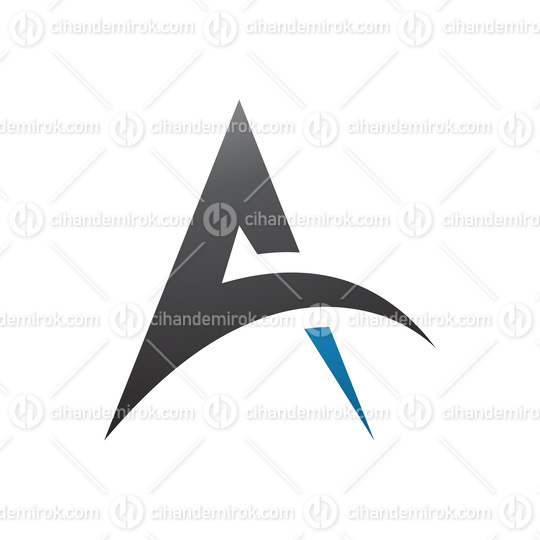 Black and Blue Spiky Arch Shaped Letter A Icon