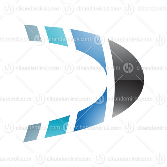 Black and Blue Striped Bow Shaped Letter D Logo Icon - Bundle No: 041