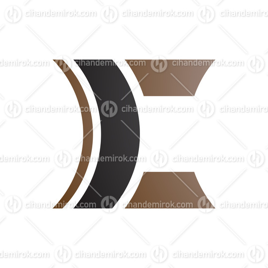 Black and Brown Lens Shaped Letter C Icon