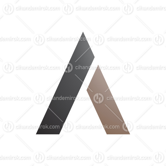 Black and Brown Trapezium Shaped Letter A Icon
