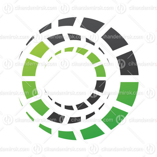 Black and Green Abstract Intertwined Gears Logo Icon - Bundle No: 086