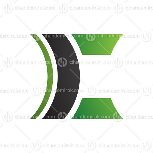 Black and Green Lens Shaped Letter C Icon