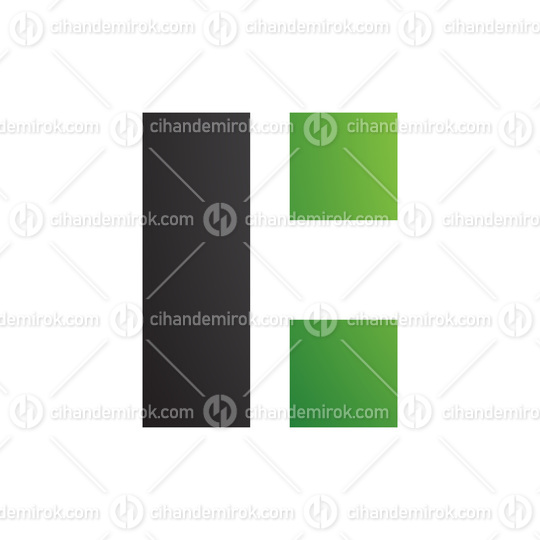 Black and Green Rectangular Letter C Icon