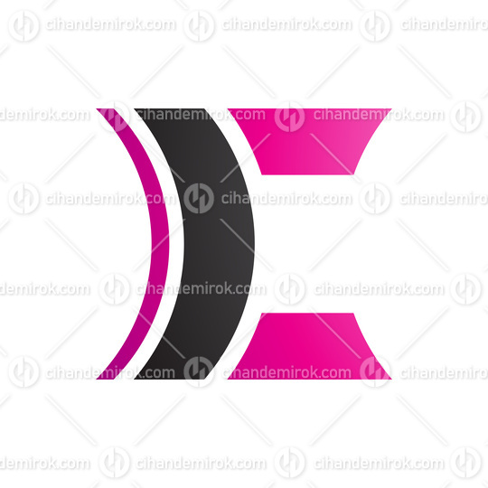 Black and Magenta Lens Shaped Letter C Icon