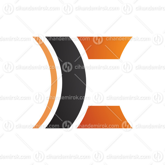 Black and Orange Lens Shaped Letter C Icon