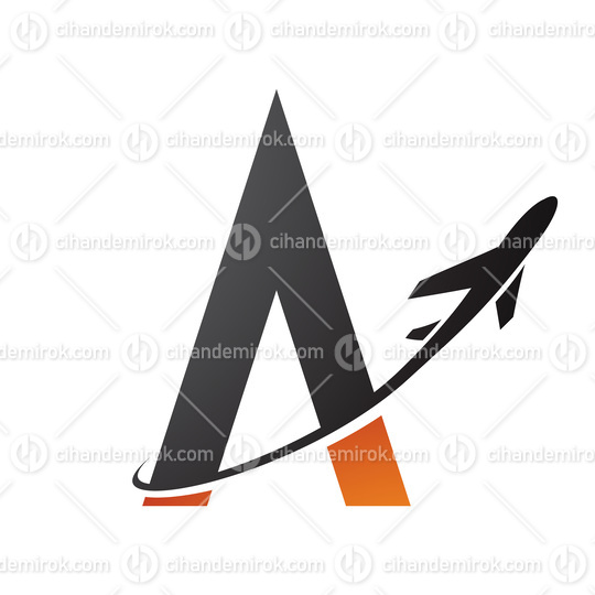 Black and Orange Letter A and Airplane