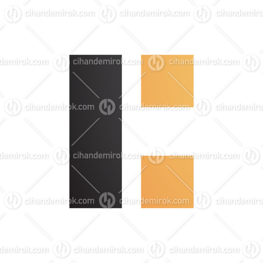 Black and Orange Rectangular Letter C Icon