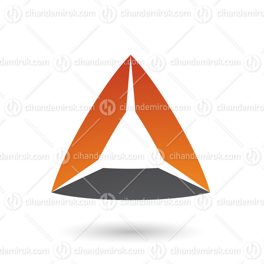 Black and Orange Triangle with Bowed Edges Vector Illustration