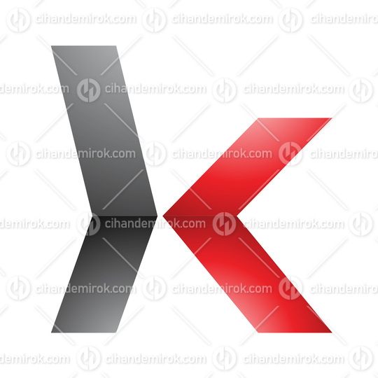 Black and Red Bold Arrow-Like Letter K Logo Icon - Bundle No: 054