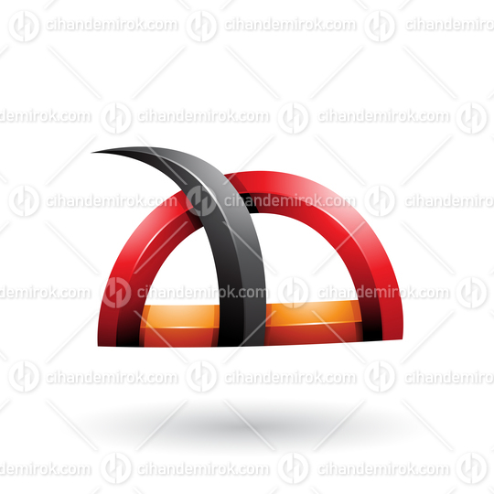 Black and Red Glossy Grass Like Spiky Shape Vector Illustration