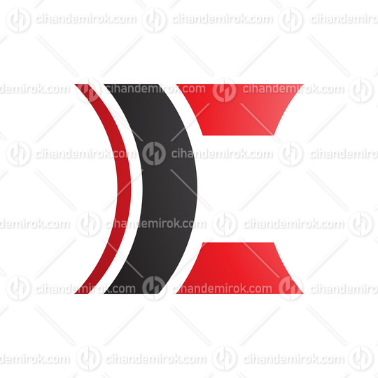 Black and Red Lens Shaped Letter C Icon