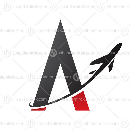 Black and Red Letter A and Airplane