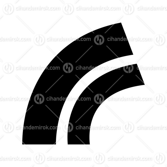 Black Arc Shaped Letter R Icon