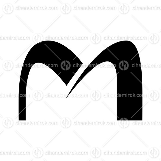 Black Arch Shaped Letter M Icon