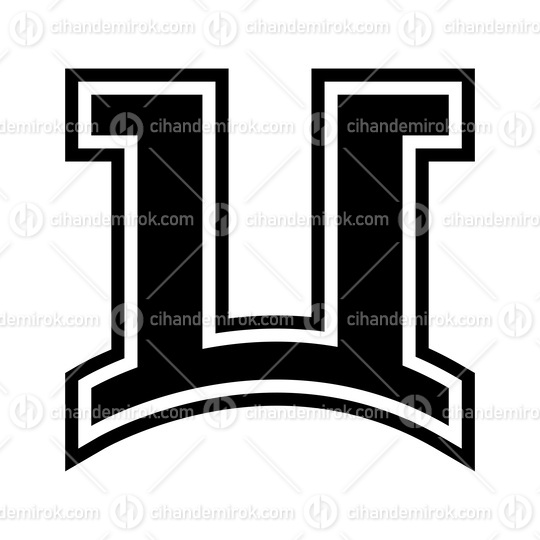 Black Arch Shaped Letter U Icon