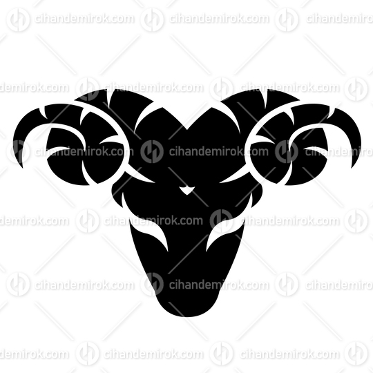 Black Aries Zodiac Star Sign with a Ram