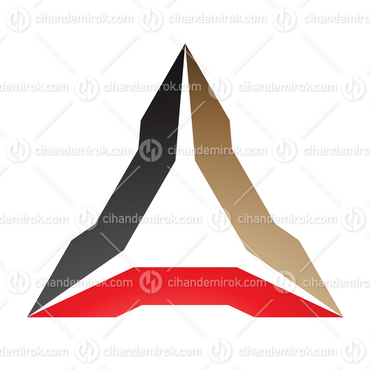 Black Beige and Red Spiky Triangle Logo Icon - Bundle No: 026