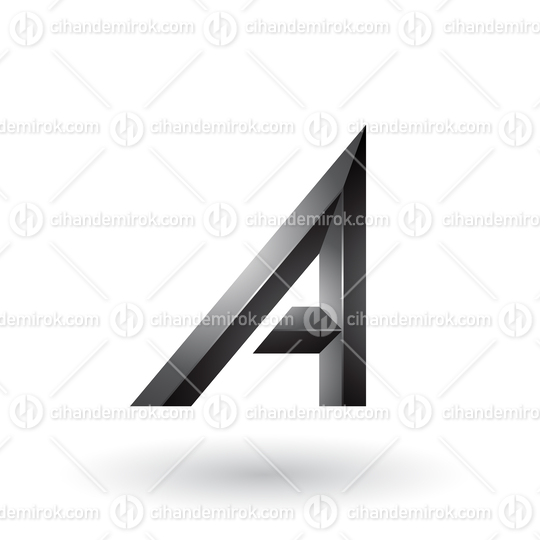 Black Bold and Curvy Geometrical Letter A Vector Illustration