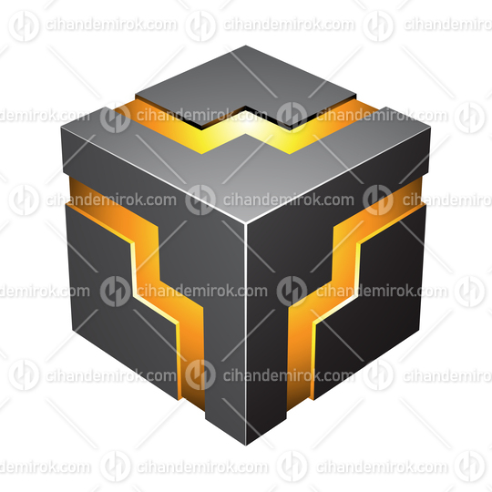 Black Bold Zigzag Cube Logo Icon - Bundle No: 002