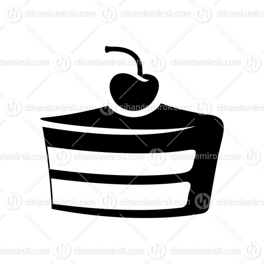 Black Cake Icon isolated on a White Background