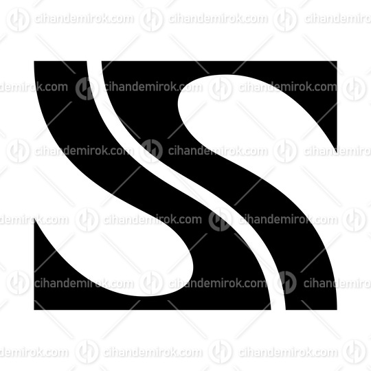 Black Fish Fin Shaped Letter S Icon