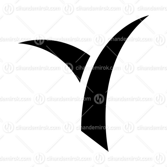 Black Grass Shaped Letter Y Icon
