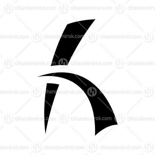 Black Letter H Icon with Spiky Lines