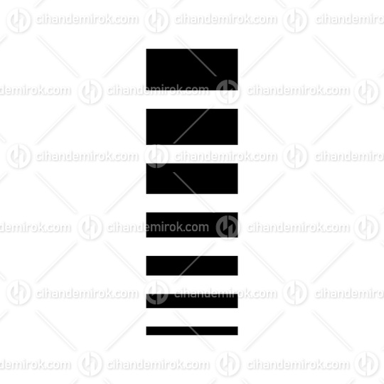 Black Letter I Icon with Horizontal Stripes