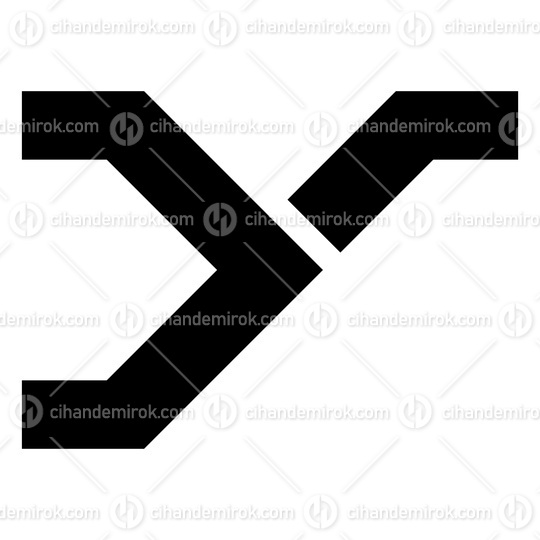 Black Rail Switch Shaped Letter Y Icon