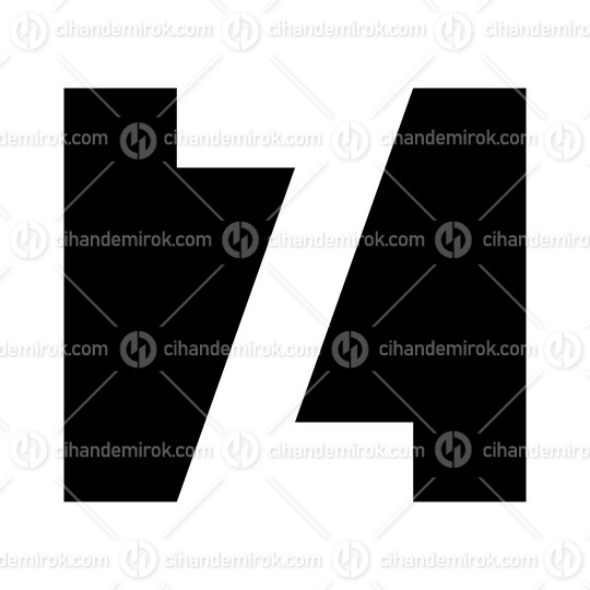 Black Rectangle Shaped Letter Z Icon