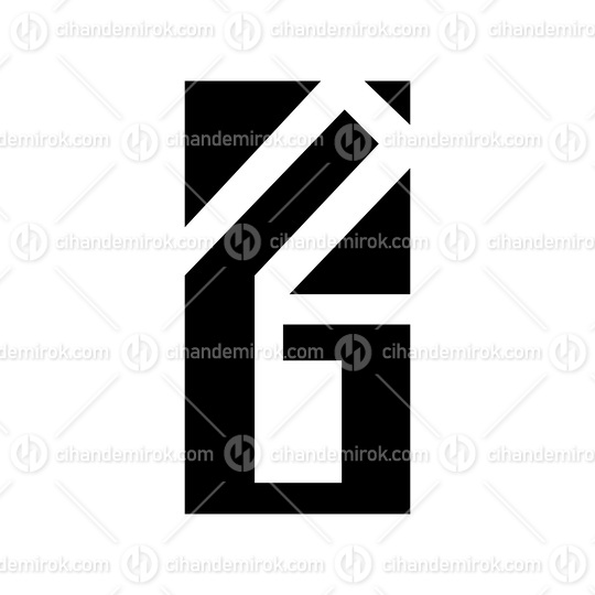 Black Rectangular Letter G or Number 6 Icon