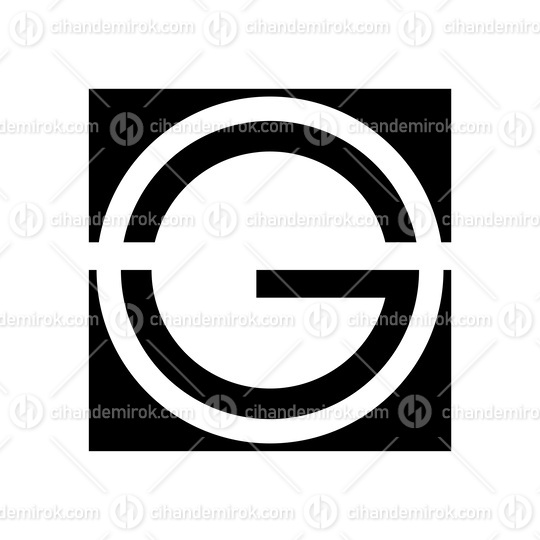 Black Round and Square Letter G Icon