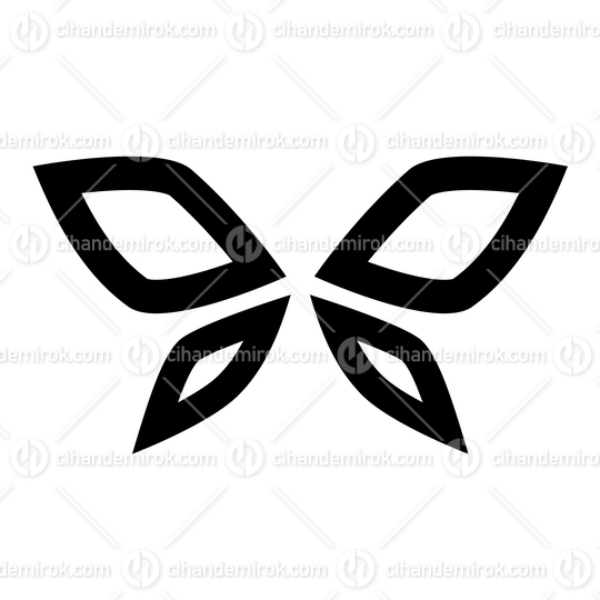 Black Simplistic Butterfly Icon